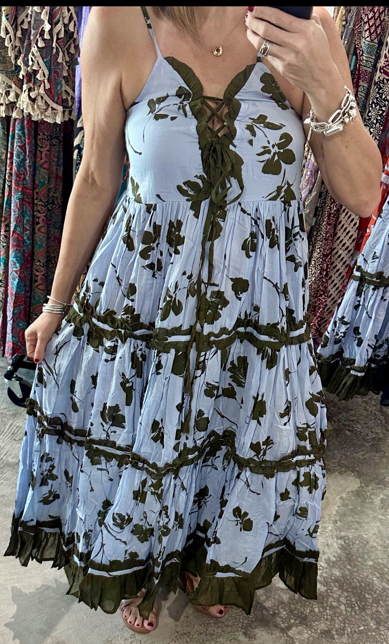 One Size Contrast Maxi Dress