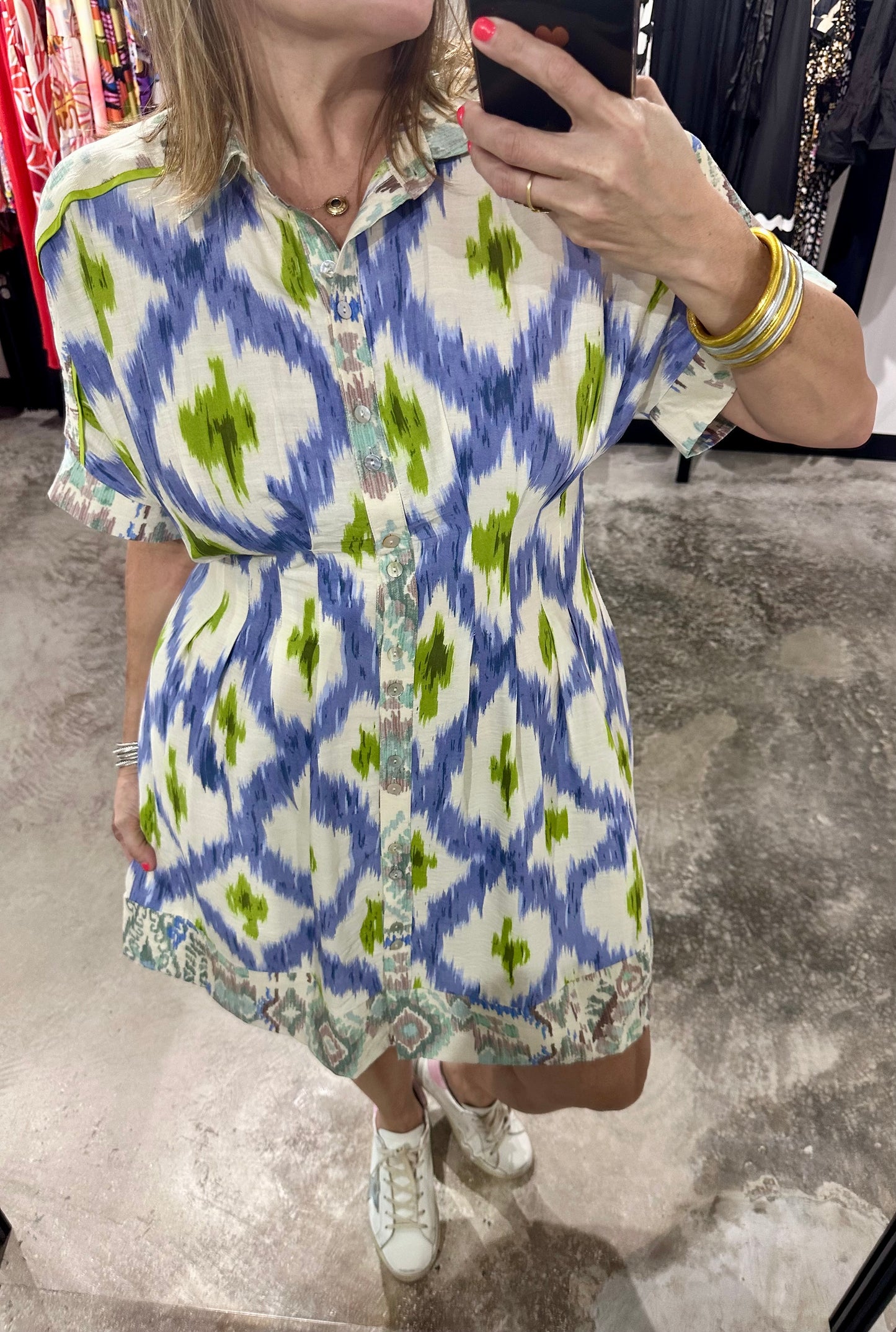 Ethnic Print Short Dress