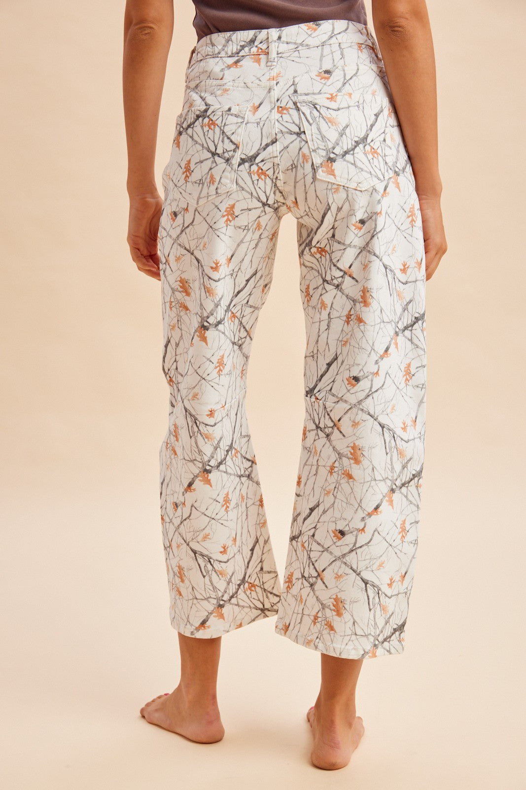 Camouflage Print Barrel Jeans