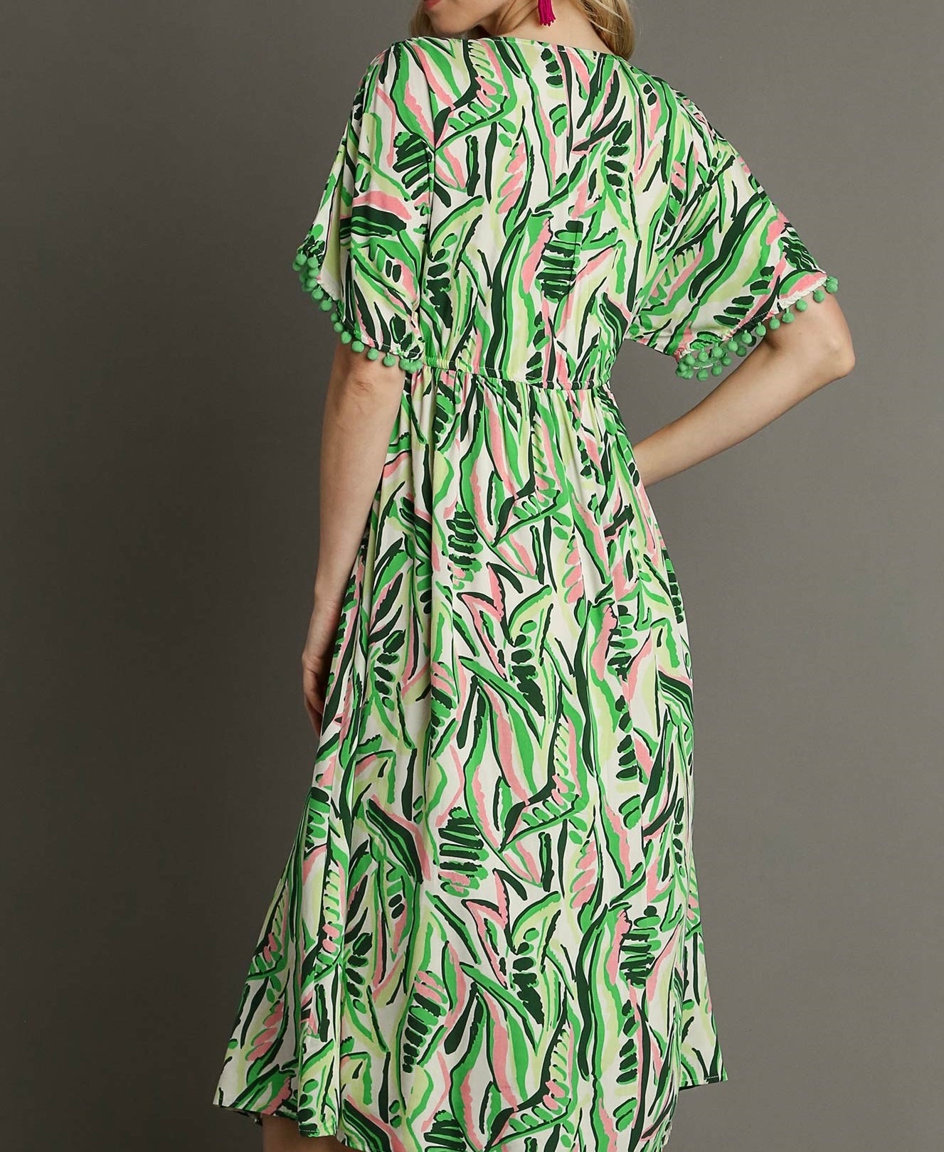 Small - Tropical Print Midi Dress