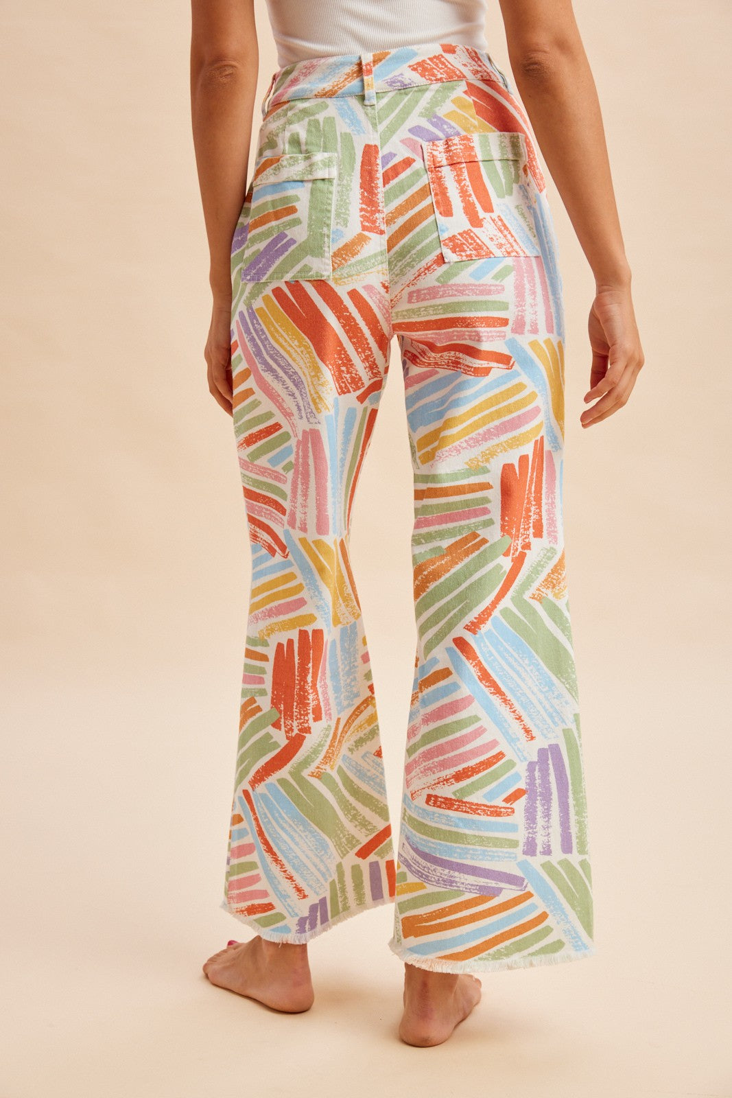 Stretch Wide Leg Denim Pants