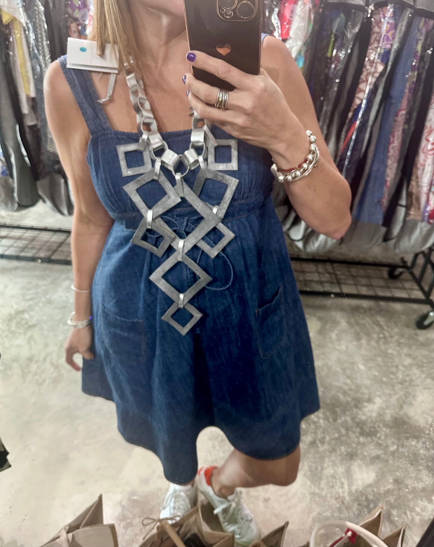 Geometric Layer Multi Leather Necklace