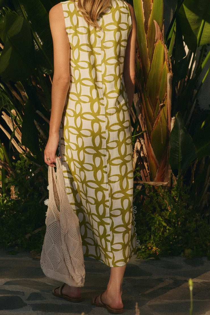 Geometric Print Midi Dress