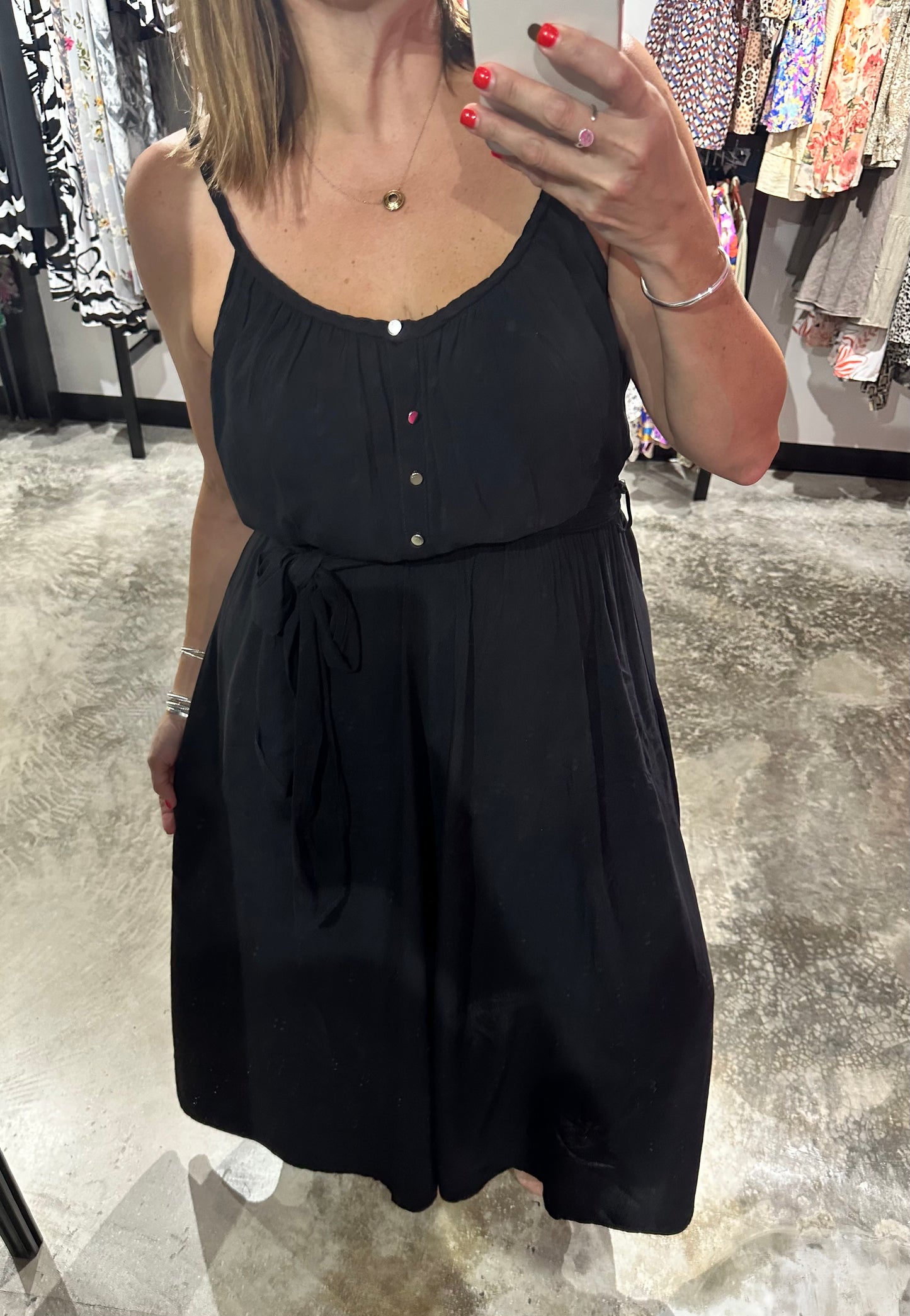 Small - Braid Strap Midi Dress in Black