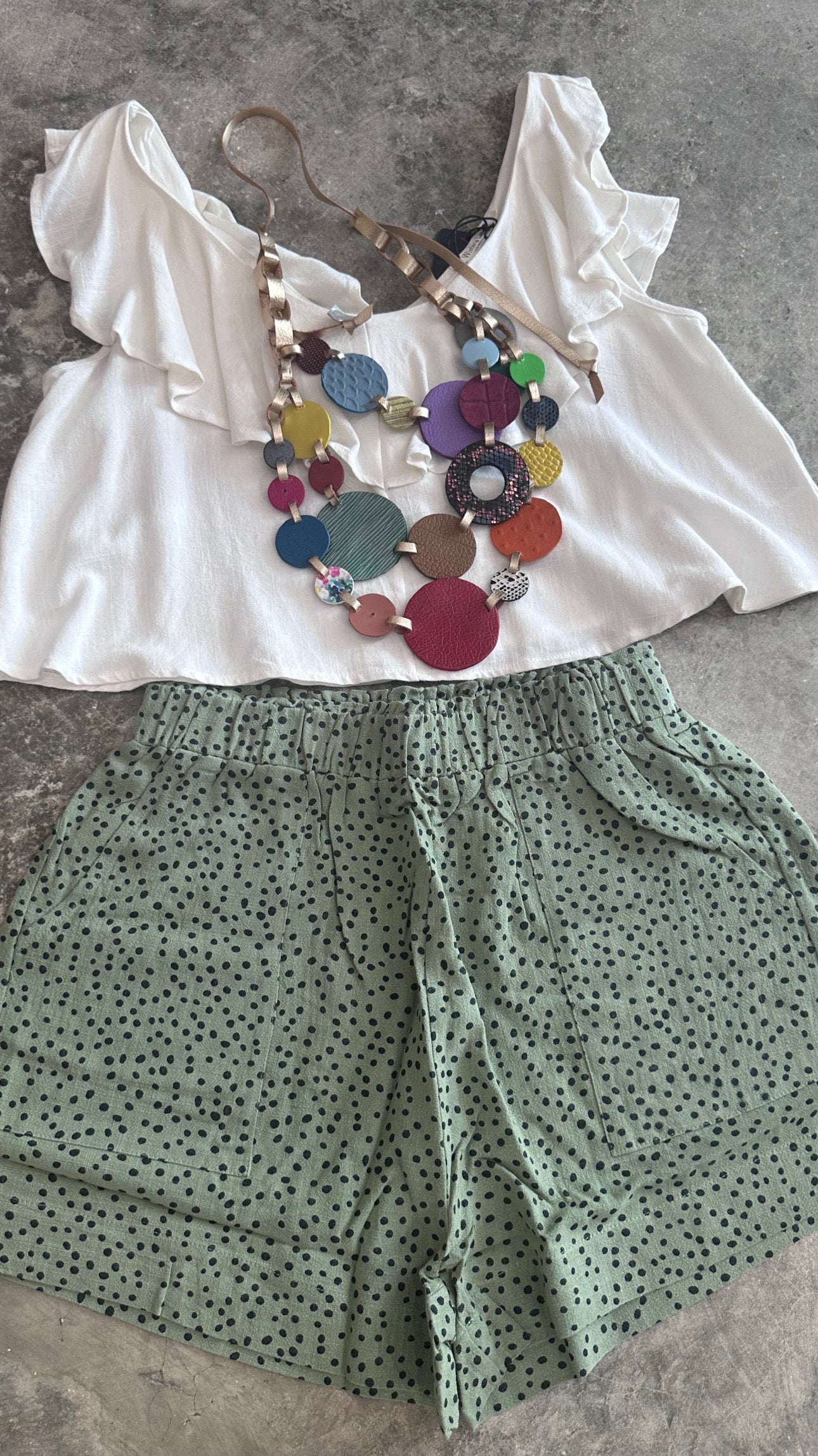 Small - Polka Dot Linen Shorts