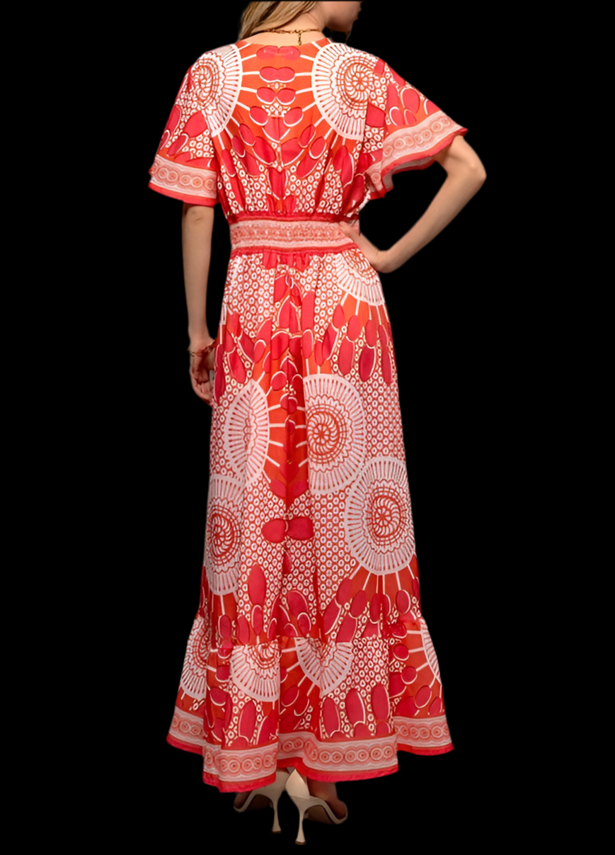 Medallion Red Maxi Dress