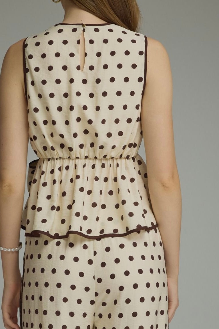 Polka Dot Sleeveless Top