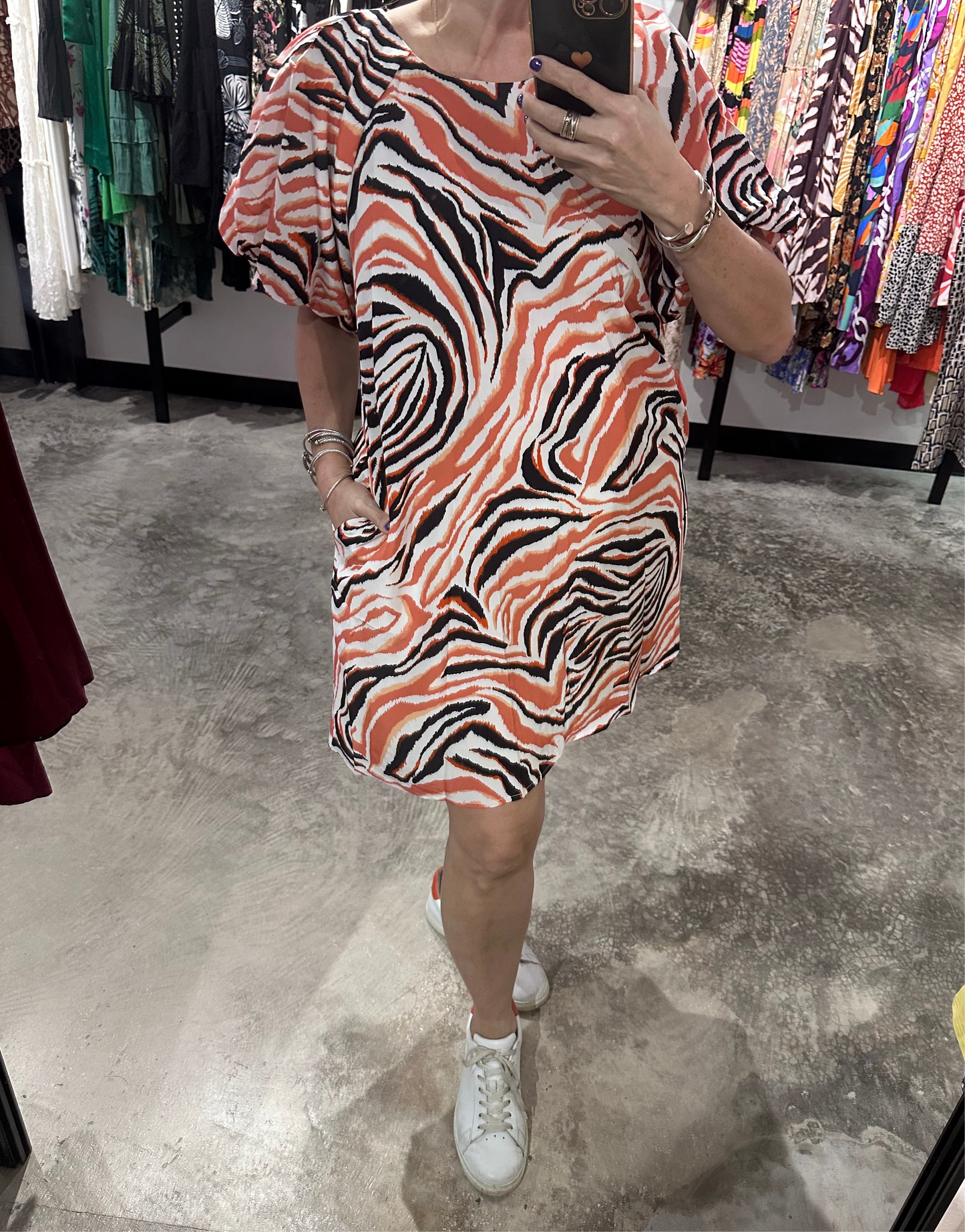 Swirl Print Short Dress