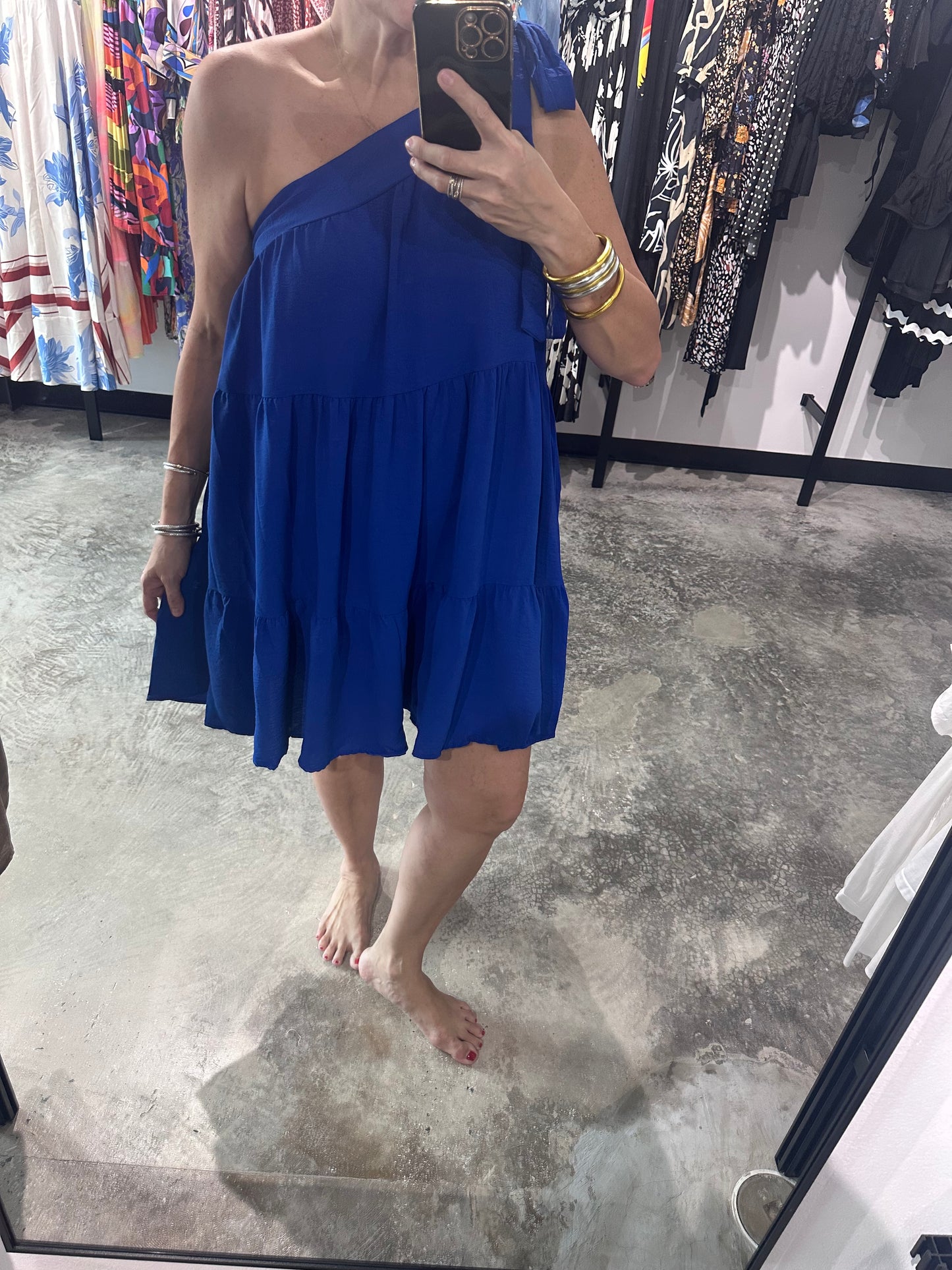 CURVY One Shoulder Short Dress