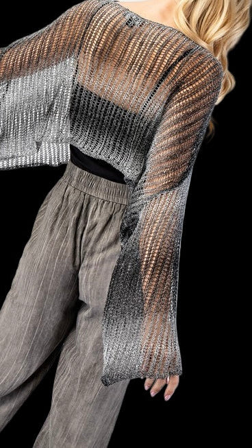 Silver Metallic Top