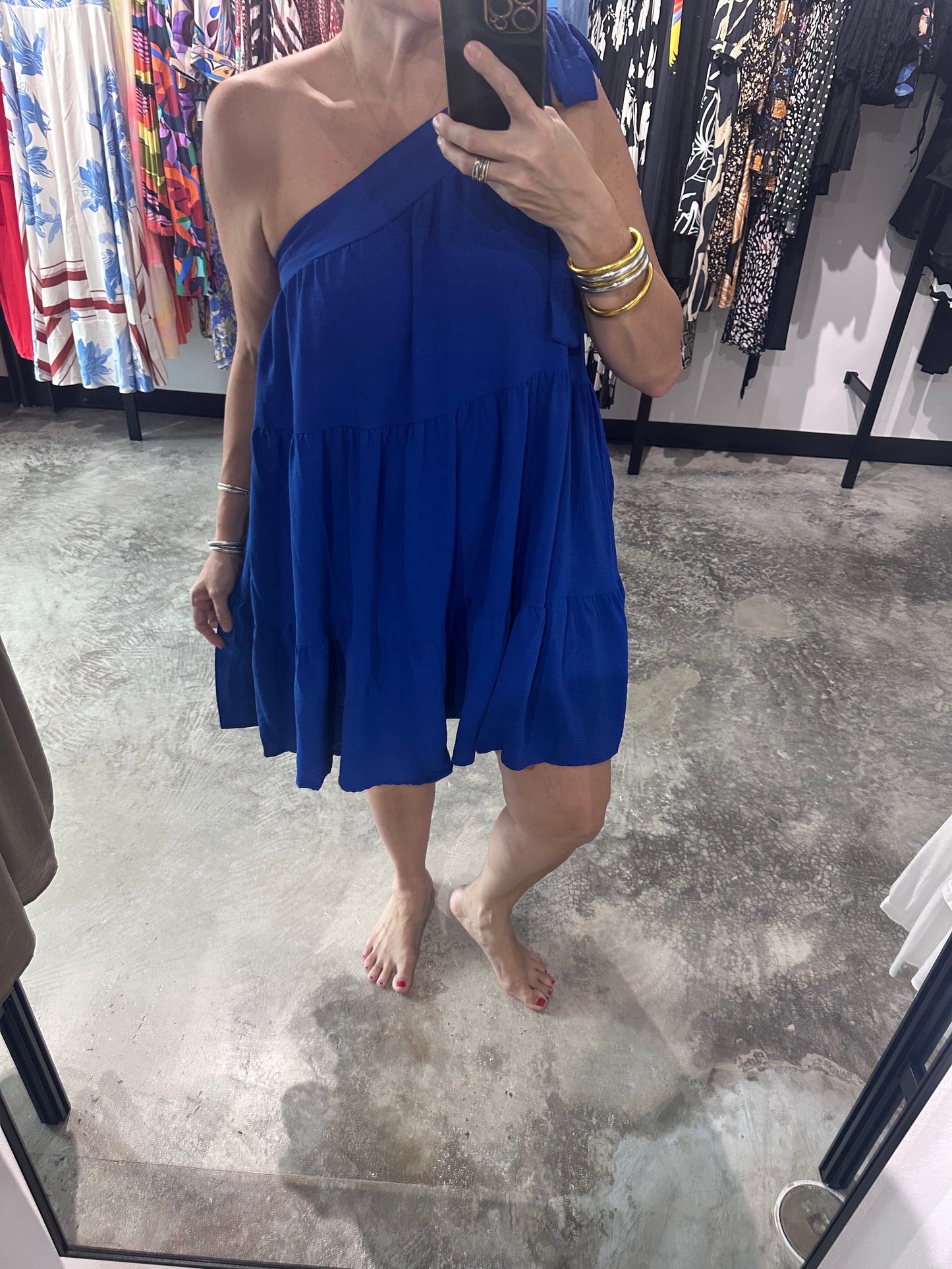 CURVY One Shoulder Short Dress