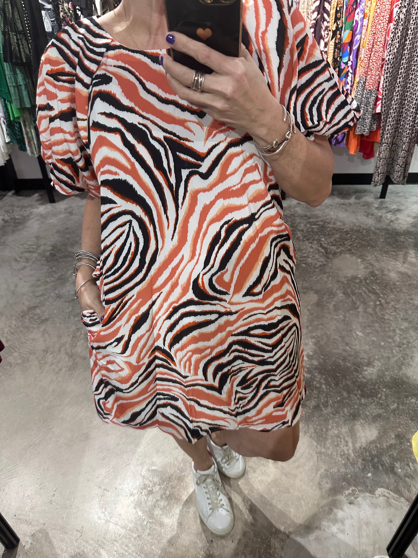 Swirl Print Short Dress