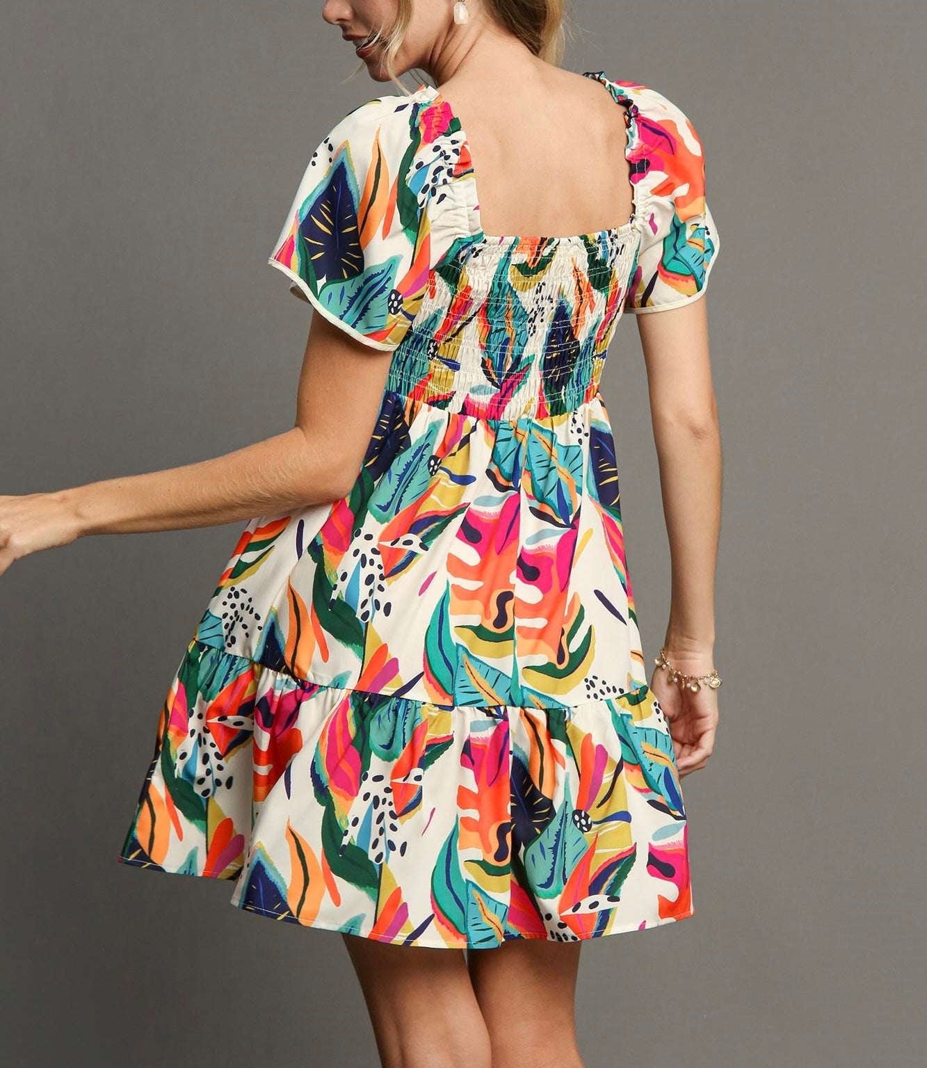 Tropical Print Short Dress