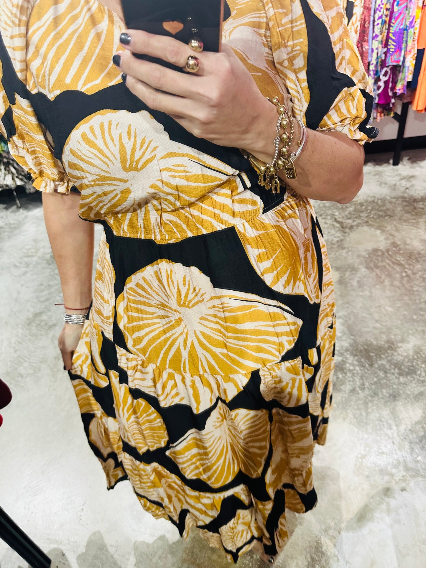 Small - Honey Floral Print Midi Dress