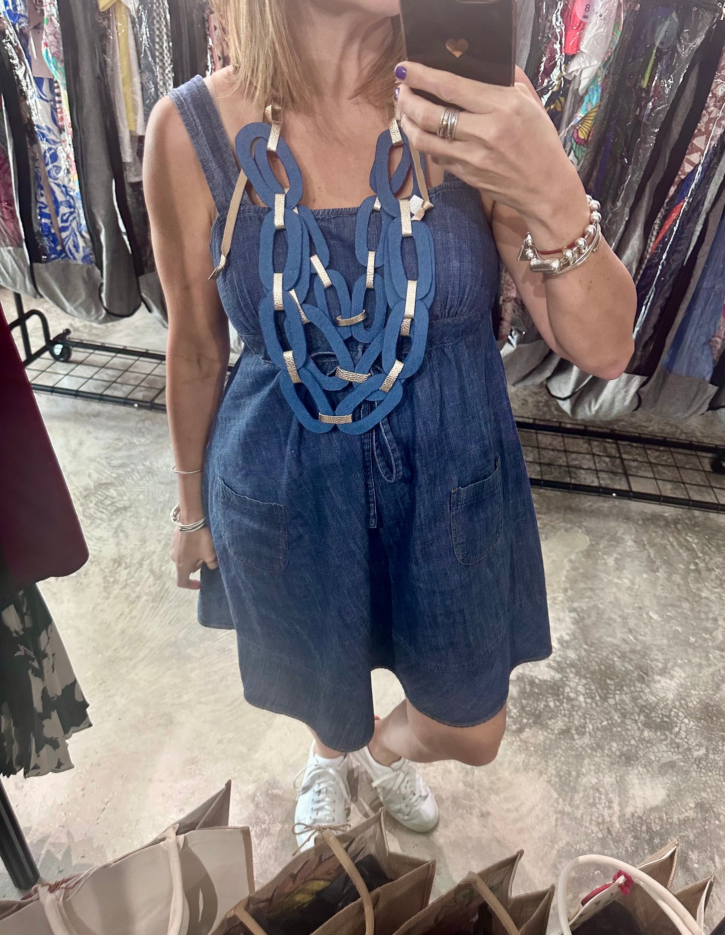 Oval Reversible Layer Multi Leather Necklace