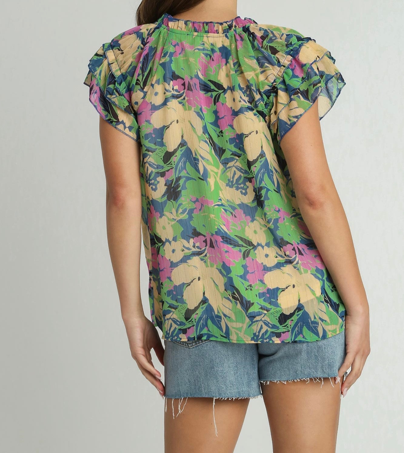 Metallic Lurex Floral Top