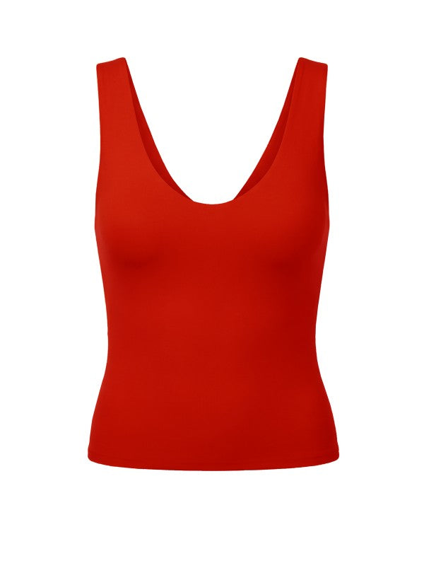 One Size - V Neck Reversible Basic Top