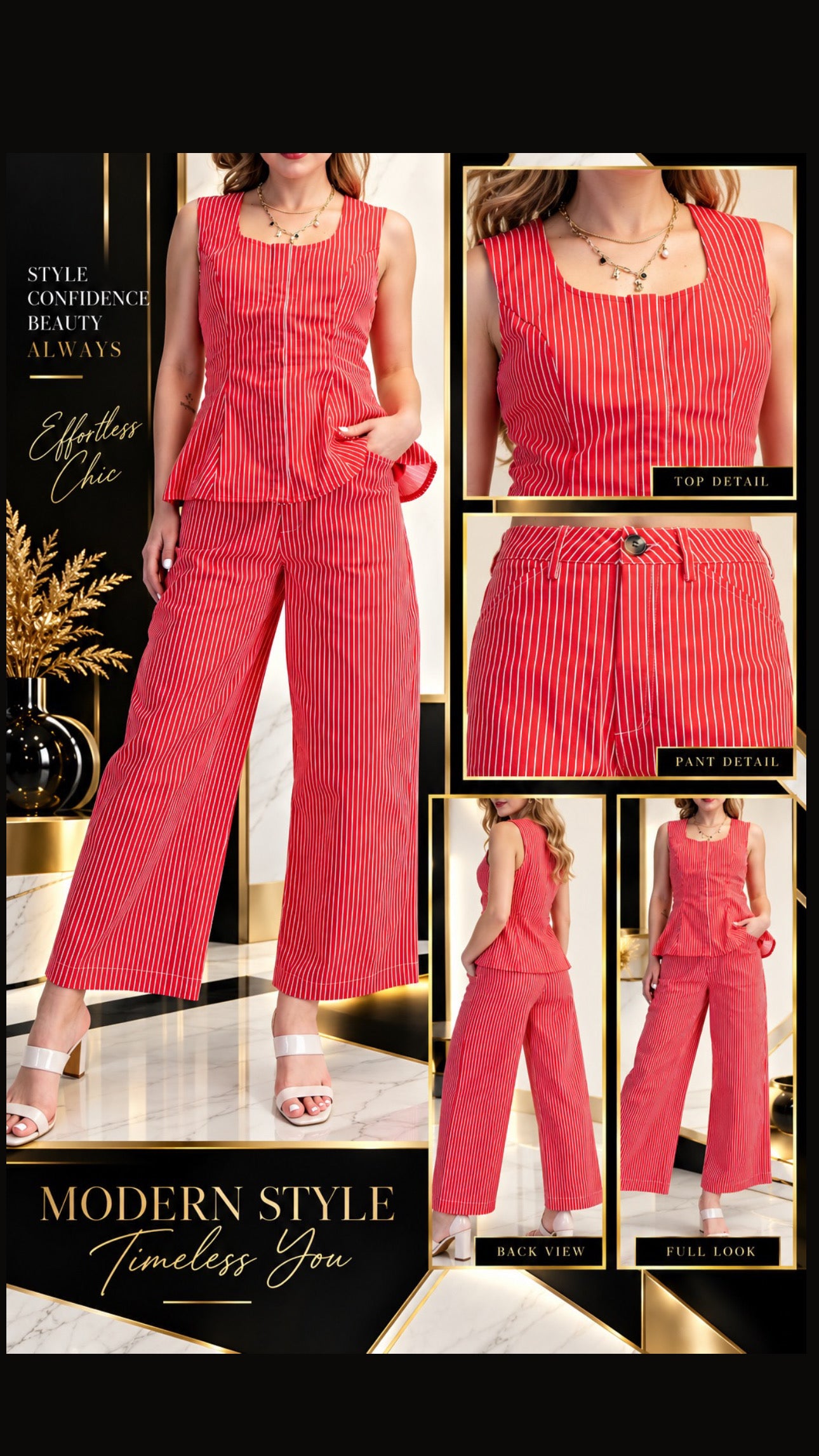High Waist Barrel Stripe Pants