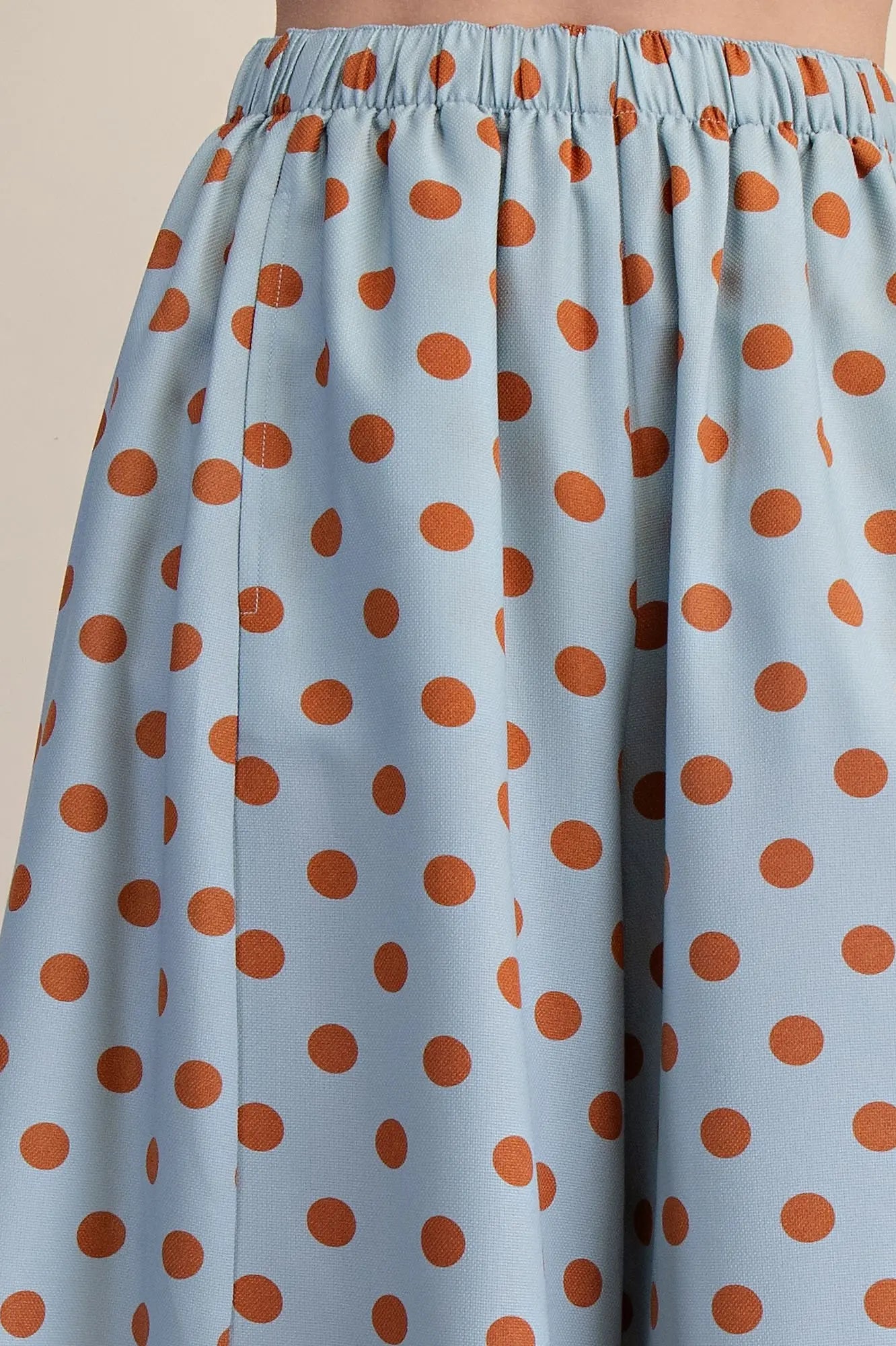 Mid Rise Polka Dot Wide Leg