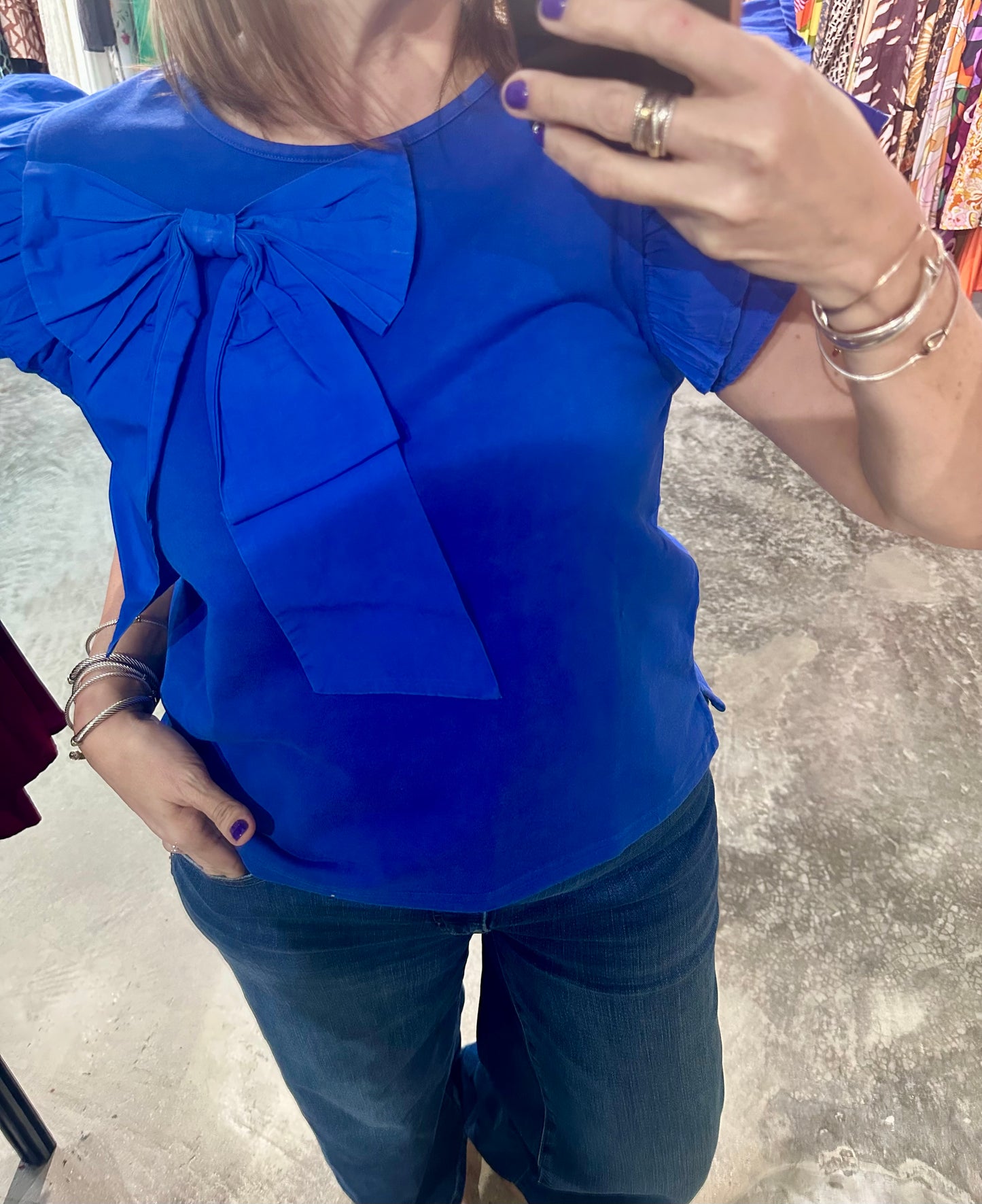 Small - Royal Blue Bow Top