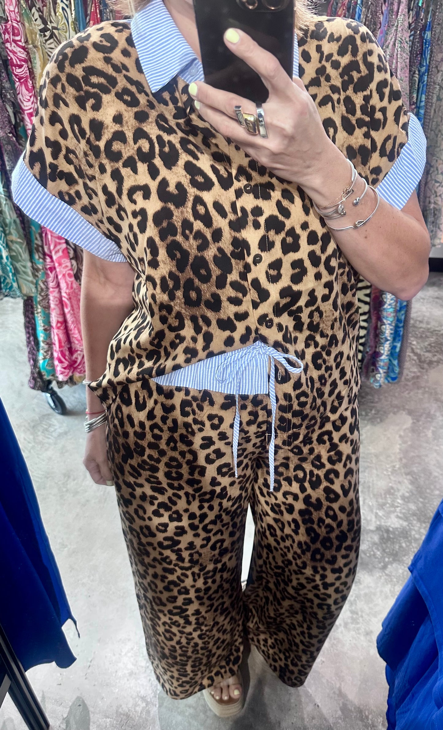 Curvy Leopard Wide Leg Pant