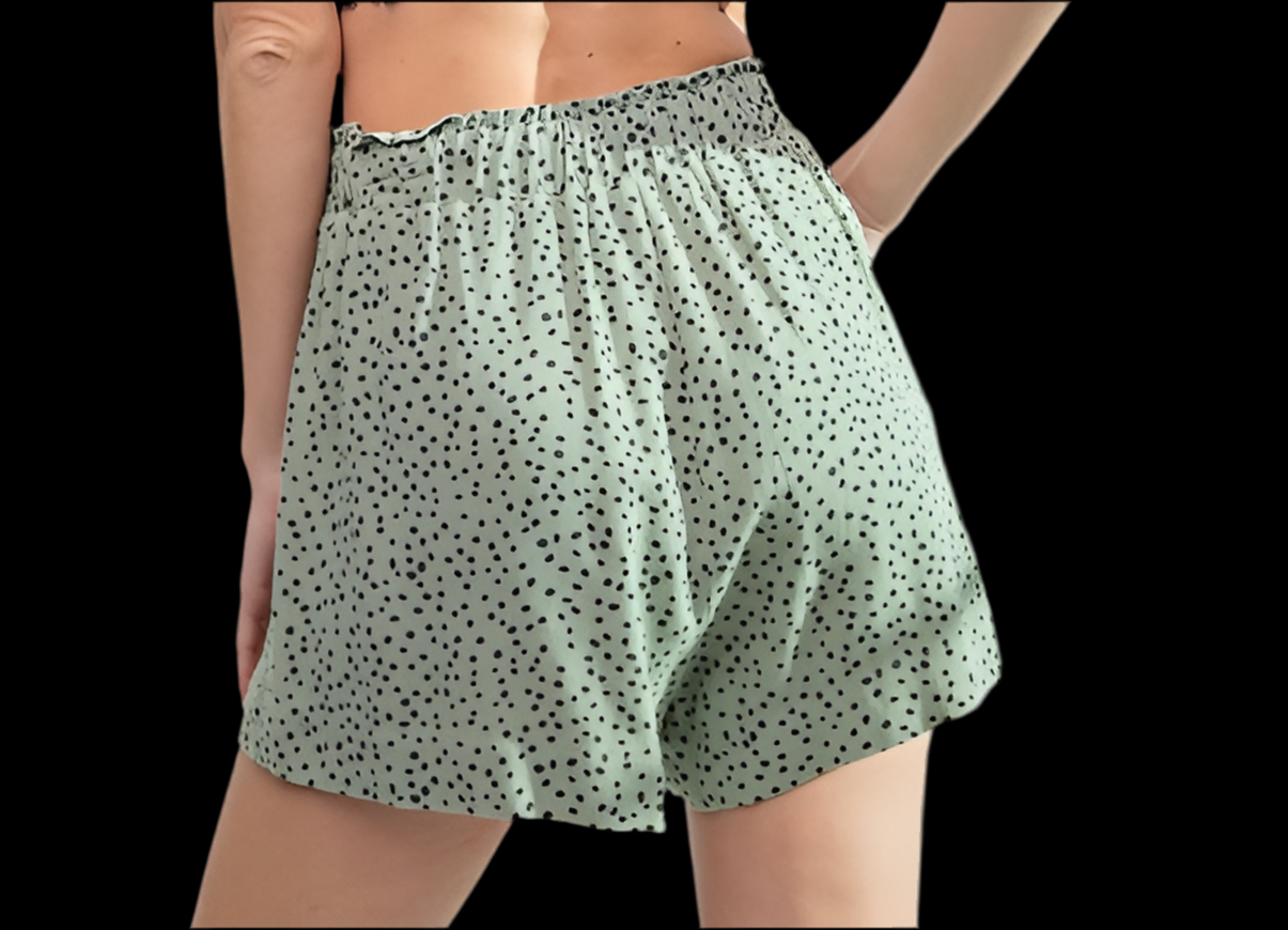 Small - Polka Dot Linen Shorts