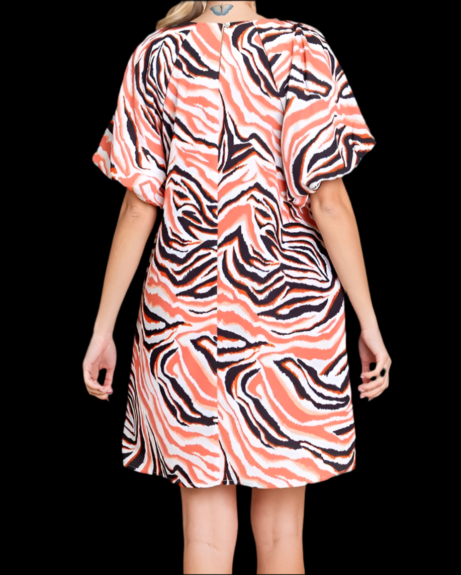 Swirl Print Short Dress