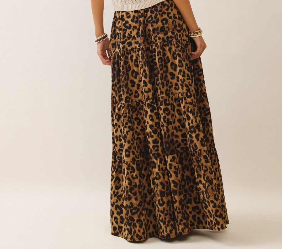 Pre Order Leopard Print Maxi Skirt