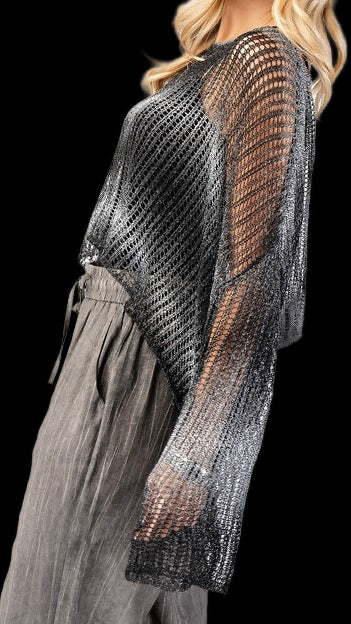 Silver Metallic Top