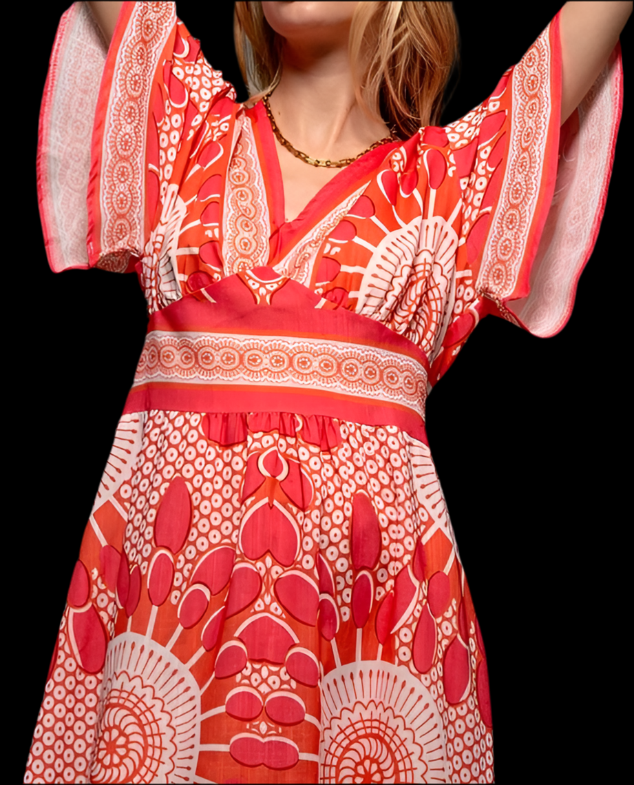 Medallion Red Maxi Dress