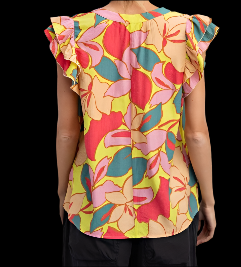 Curvy Blossom Print Top