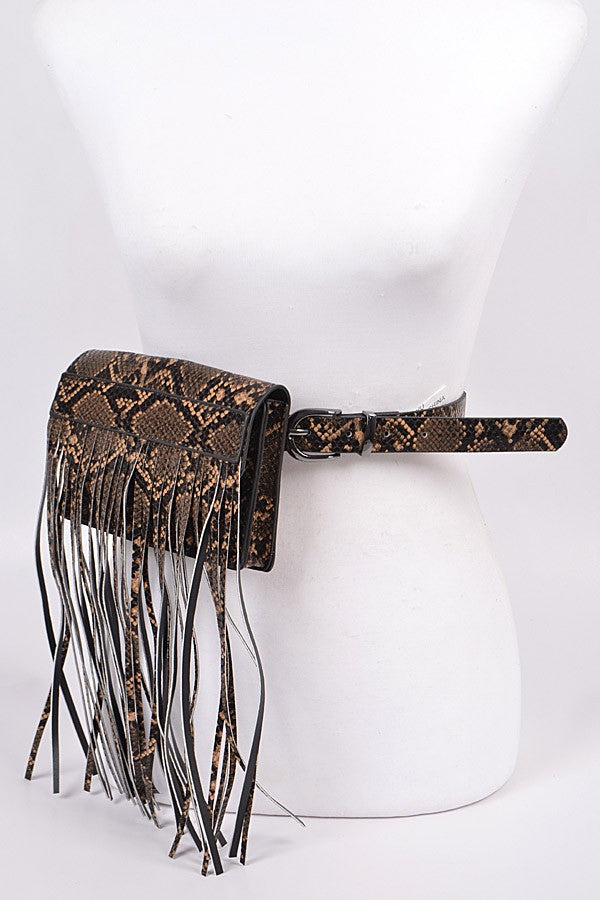 Snakeskin Fanny Pack Fashion Belt