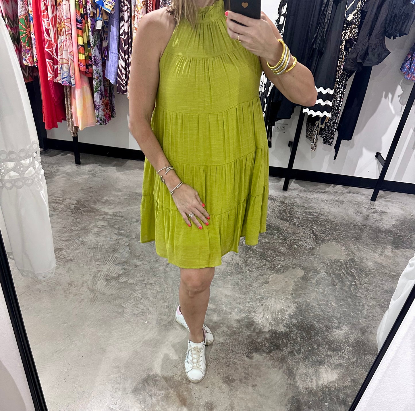Halter Sleeveless Tiered Short Dress