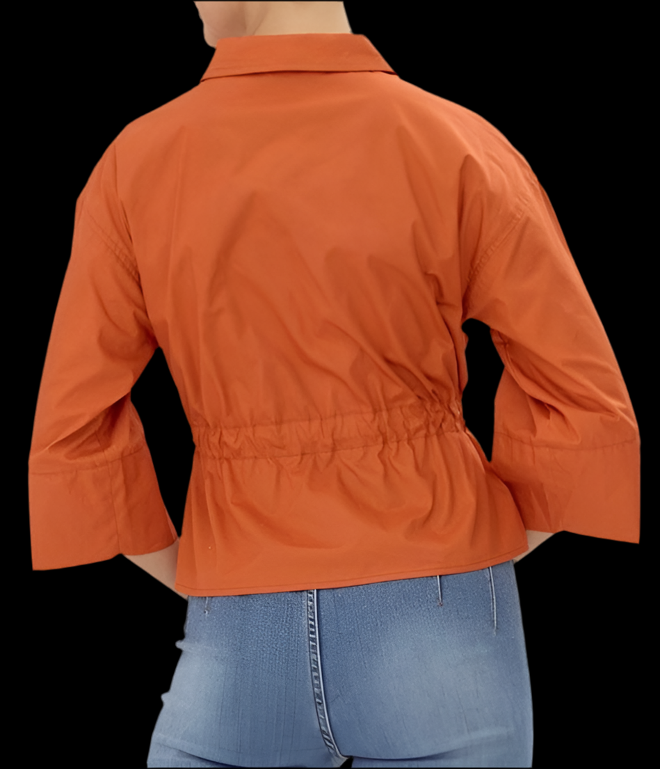 Burnt Orange Ribbon Tie Top