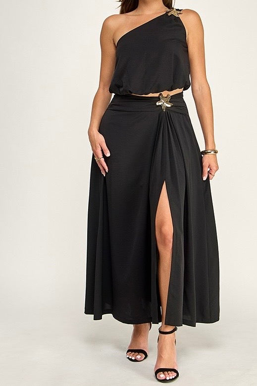 One Shoulder Top & Maxi Skirt Set
