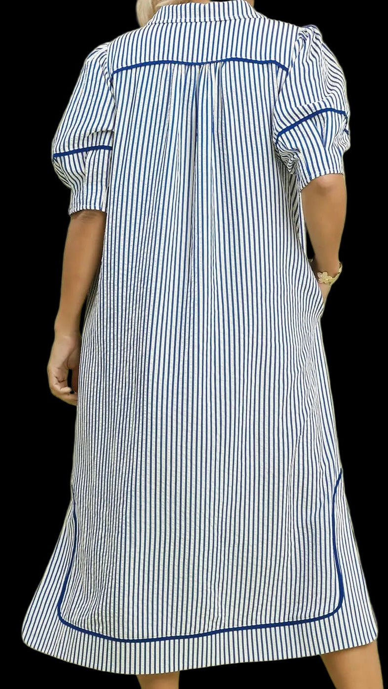 Curvy Striped Midi Dress