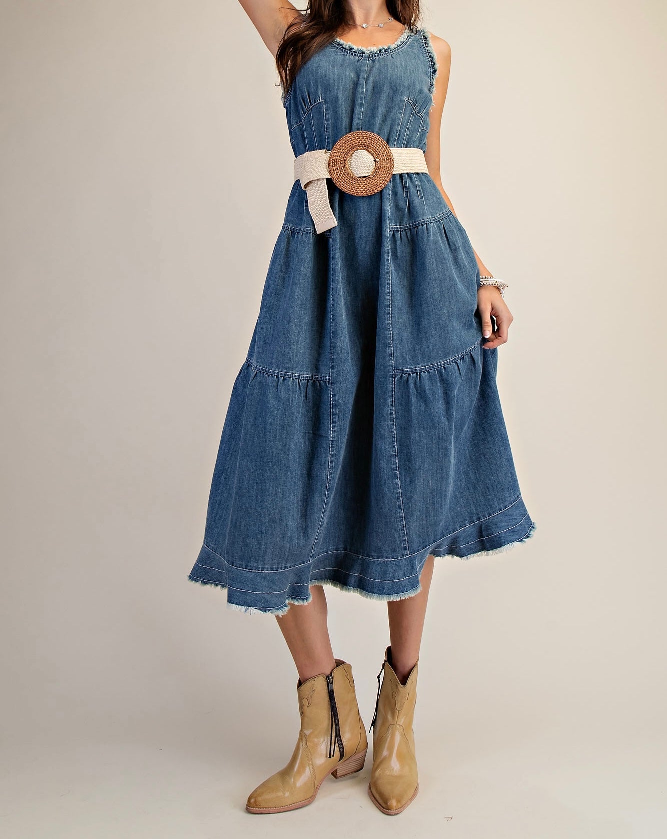 Sleeveless Denim Maxi Dress