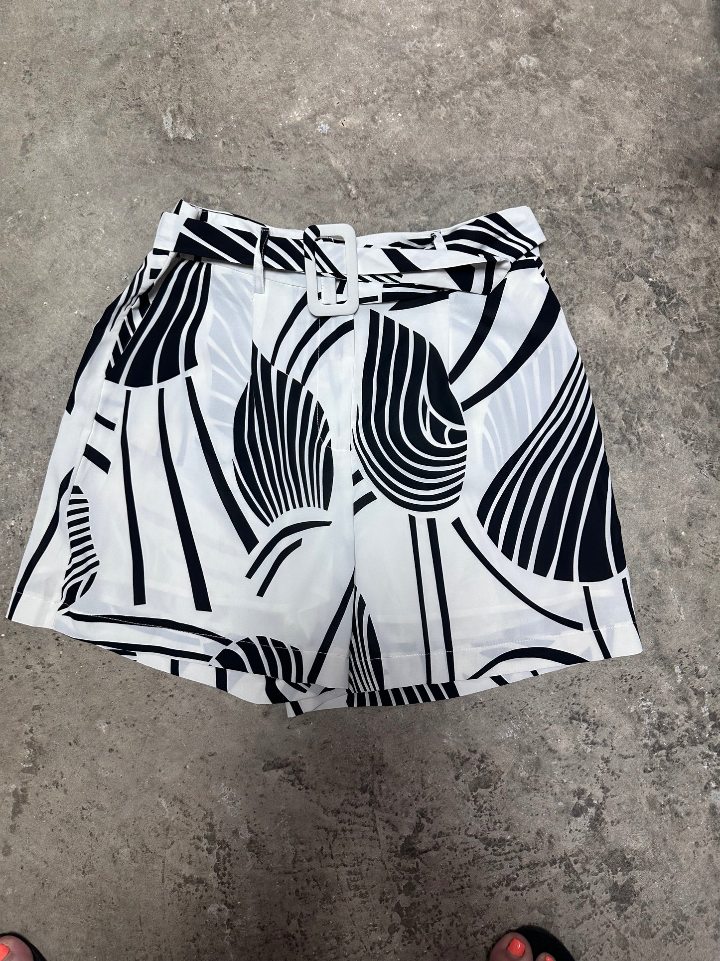 Black & White Print Shorts