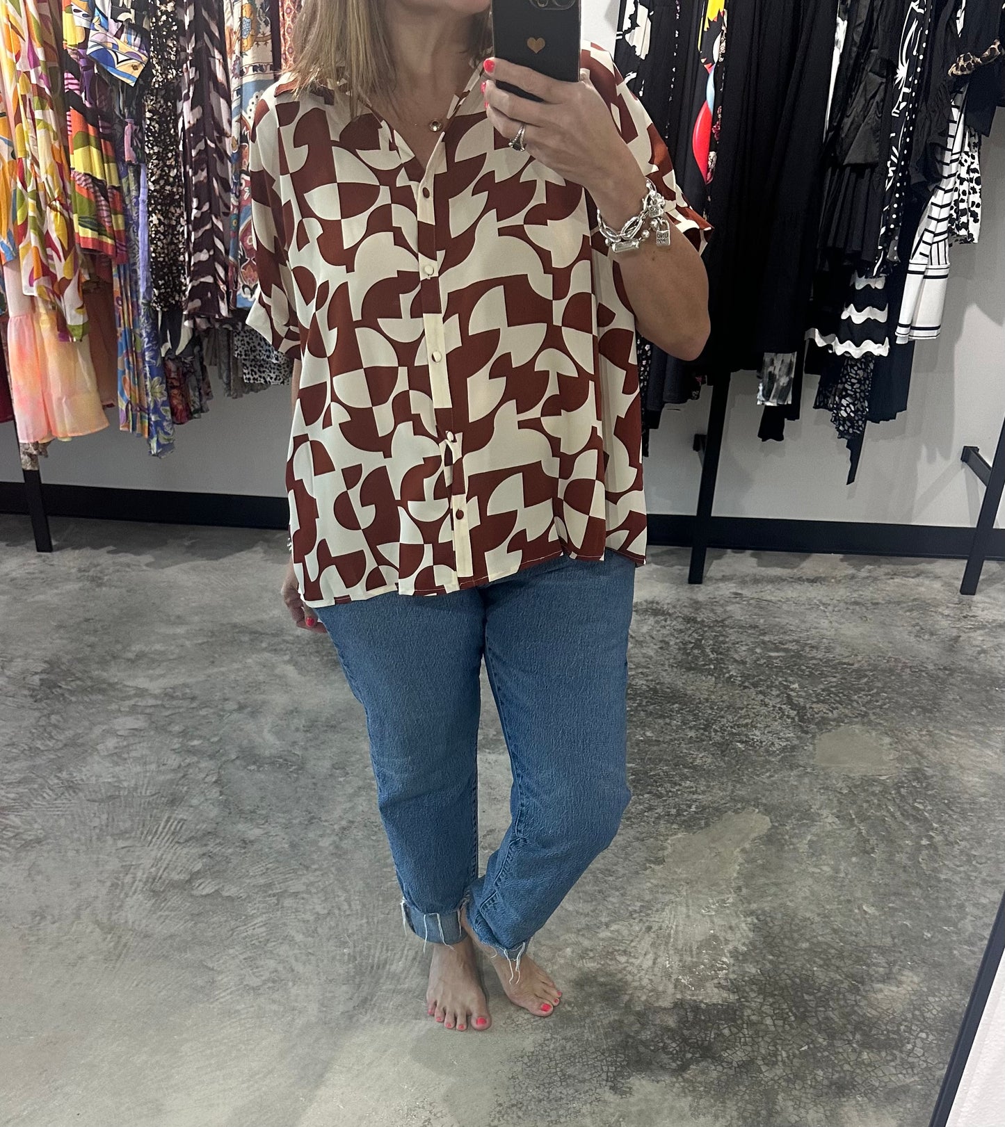 Two Tone Taupe Oversized Top