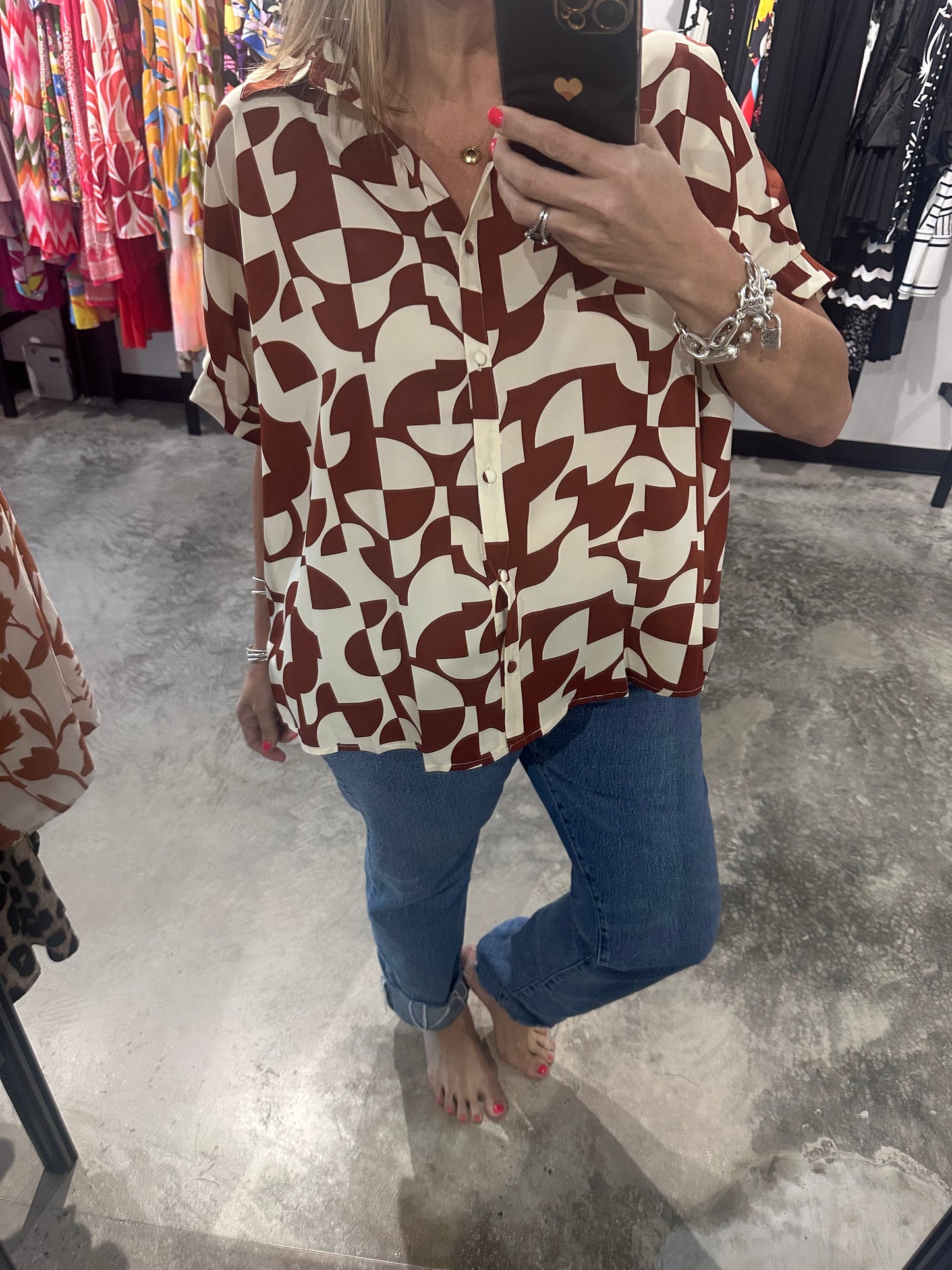 Two Tone Taupe Oversized Top