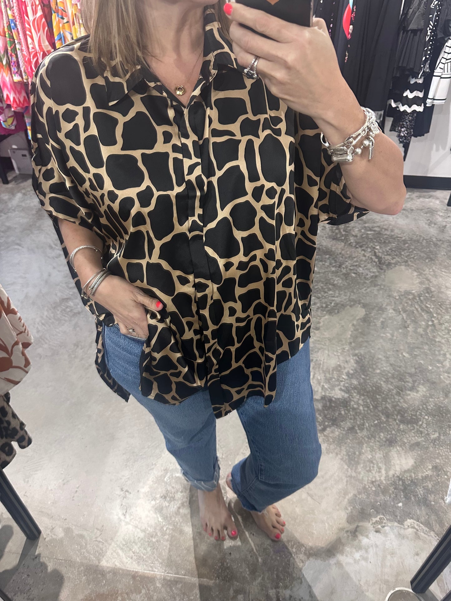 Curvy Black Mix Top