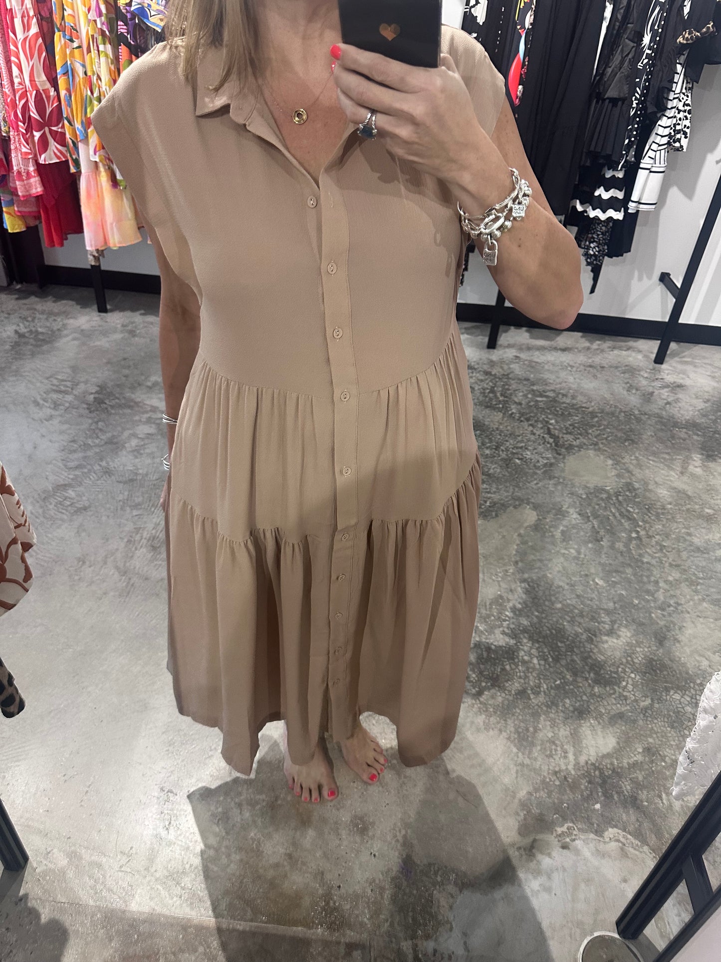 Latte Tiered Maxi Dress
