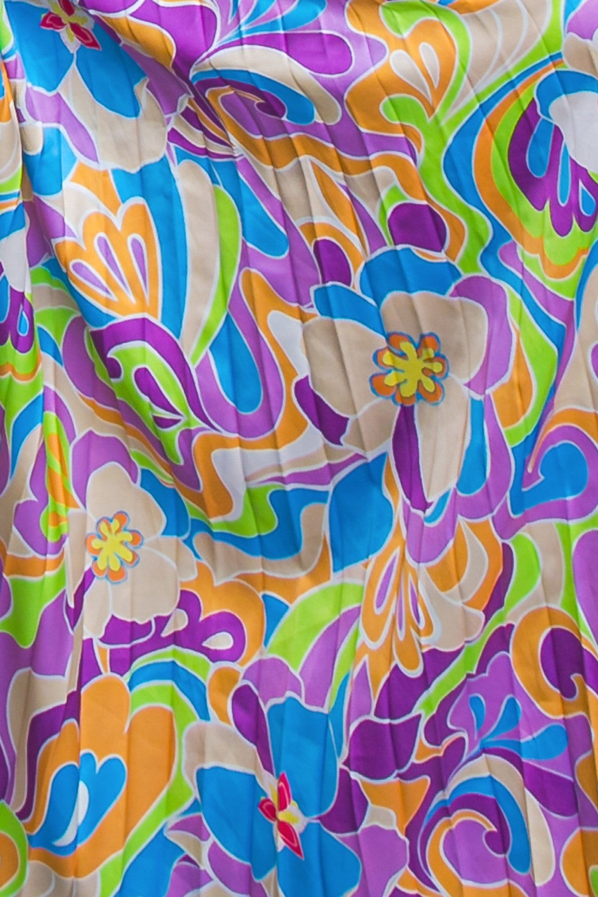 Small - Multi Print Tie Front Chest Wide Leg Jumpsuit