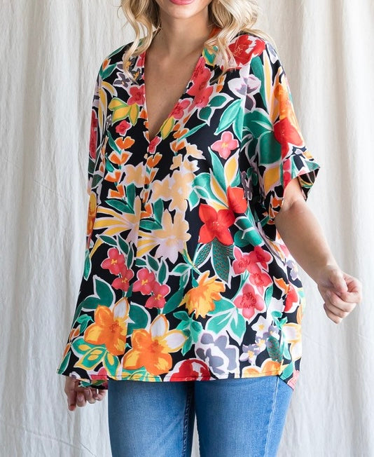 Small - Floral Print Top