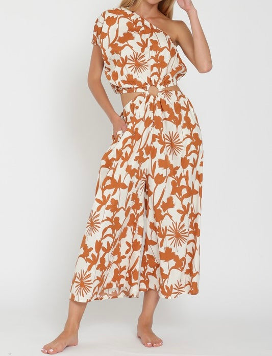 Medium - One Shoulder Ankle Jumpsuit