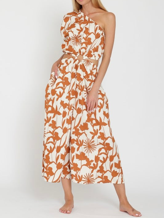 Medium - One Shoulder Ankle Jumpsuit