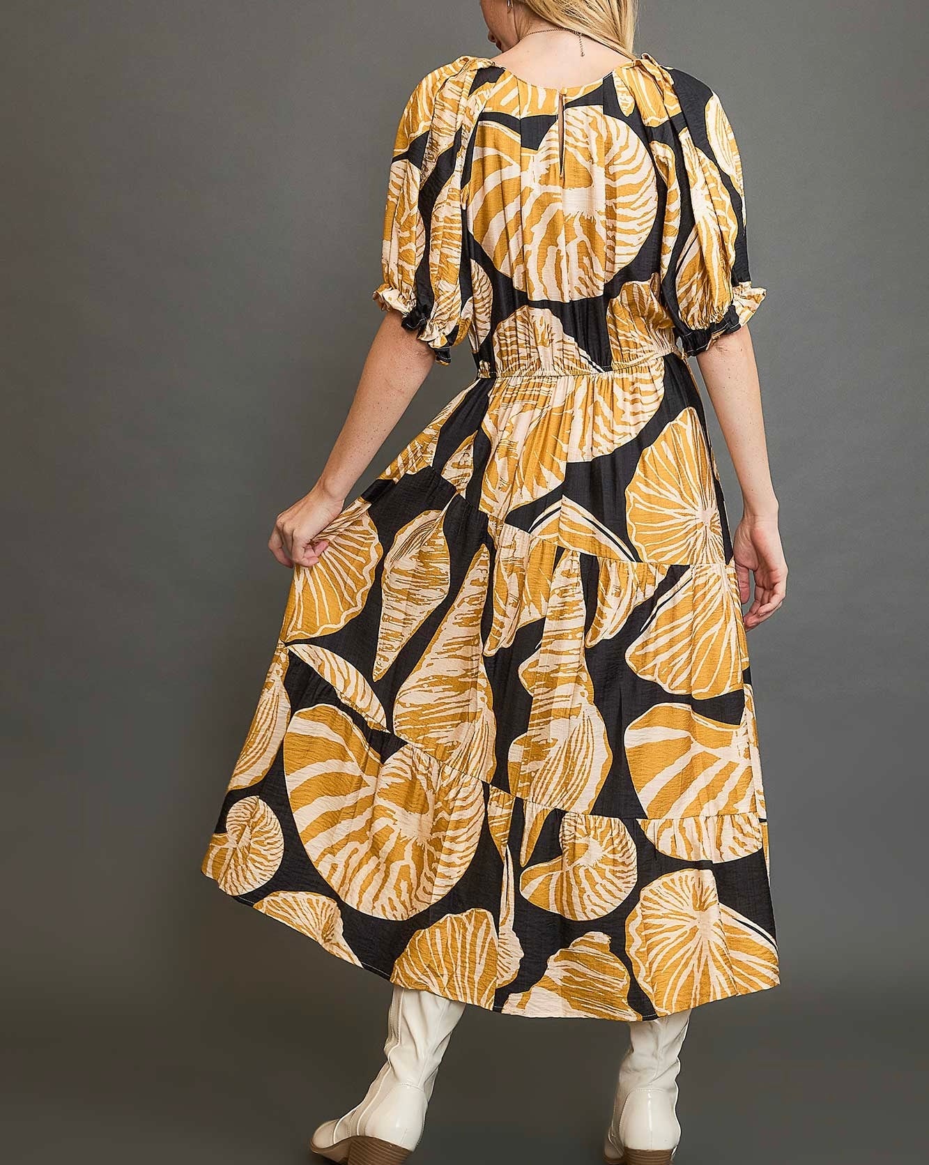 Small - Honey Floral Print Midi Dress