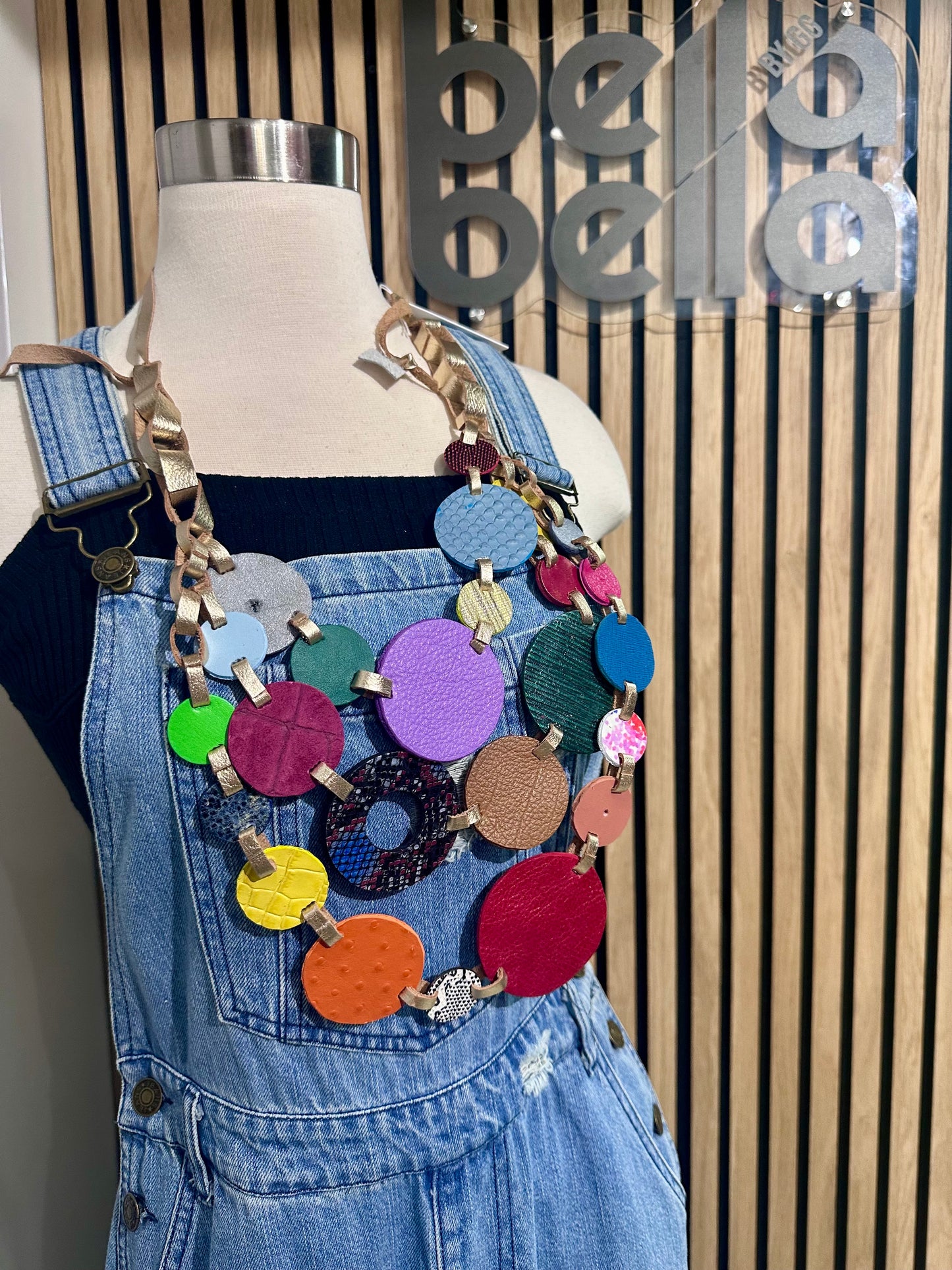 Circle Layer Multi Leather Necklace