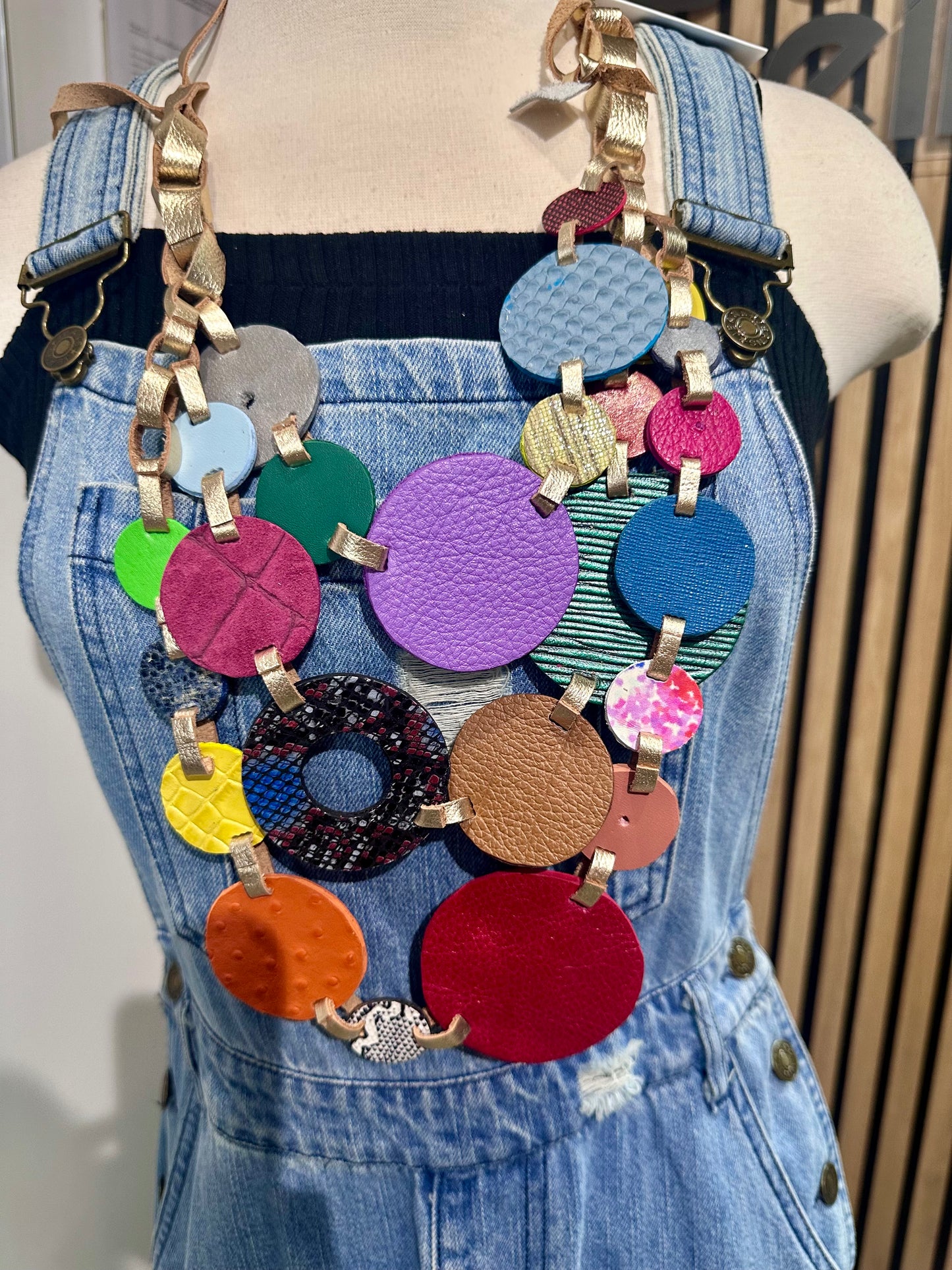 Circle Layer Multi Leather Necklace
