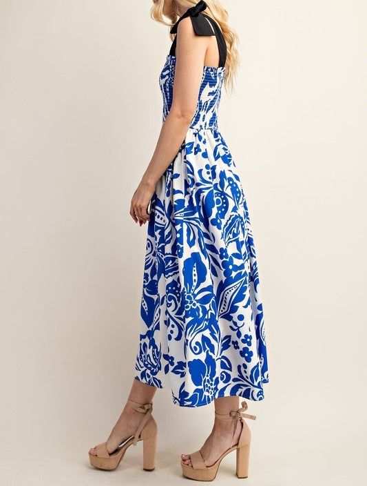 Medium - Print in Blues Midi Dress